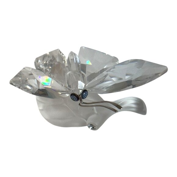 Swarovski Crystal Butterfly Figurine Frosted Leaf Retired Paperweight 7615 - Picture 7 of 7